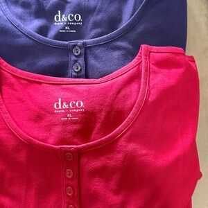 D&Co Women's Pink and Blue Tops